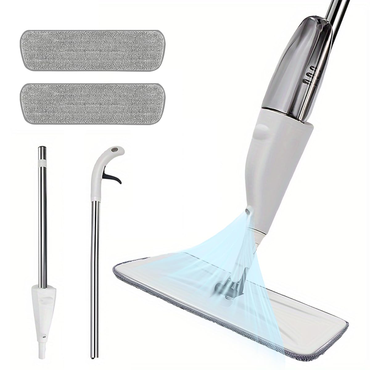 HASTHIP Microfiber Spray Mop 360° Rotatable Long Handle Spray Floor Mop with 3pcs Washable Microfiber Mop Cloth Wet & Dry Use Floor Mop for Wooden Floor, Ceramic Tiles Wall, Laminate HASTHIP Microfiber Spray Mop 360° Rotatable Long Handle Spray Floor Mop with 3pcs Washable Microfiber Mop Cloth Wet & Dry Use Floor Mop for Wooden Floor, Ceramic Tiles Wall, Laminate
